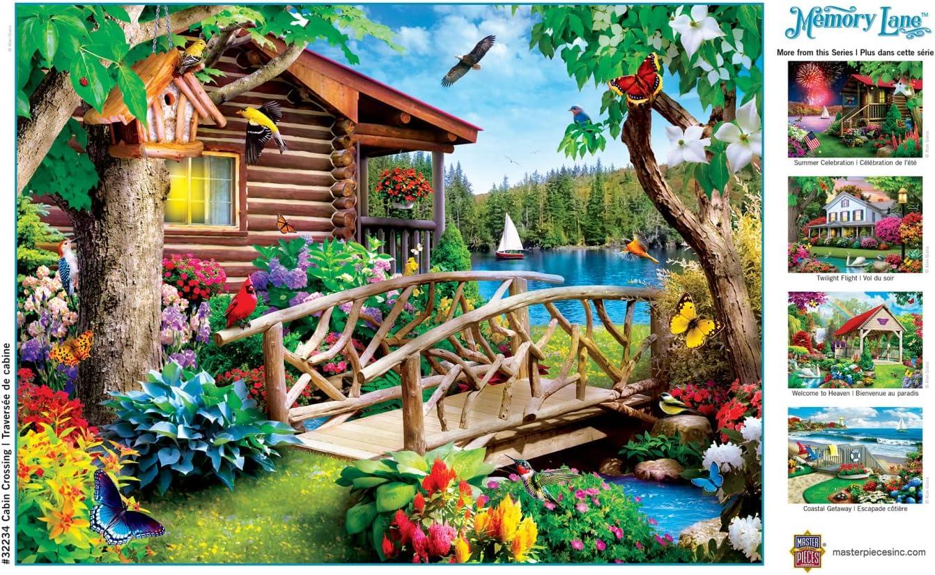 imageMasterPieces 300 Piece Jigsaw Puzzle Large EZ Grip Shapes Cabin Crossing Fun for Adults Seniors Family Kids NonGlare Finish 18x24300 Piece