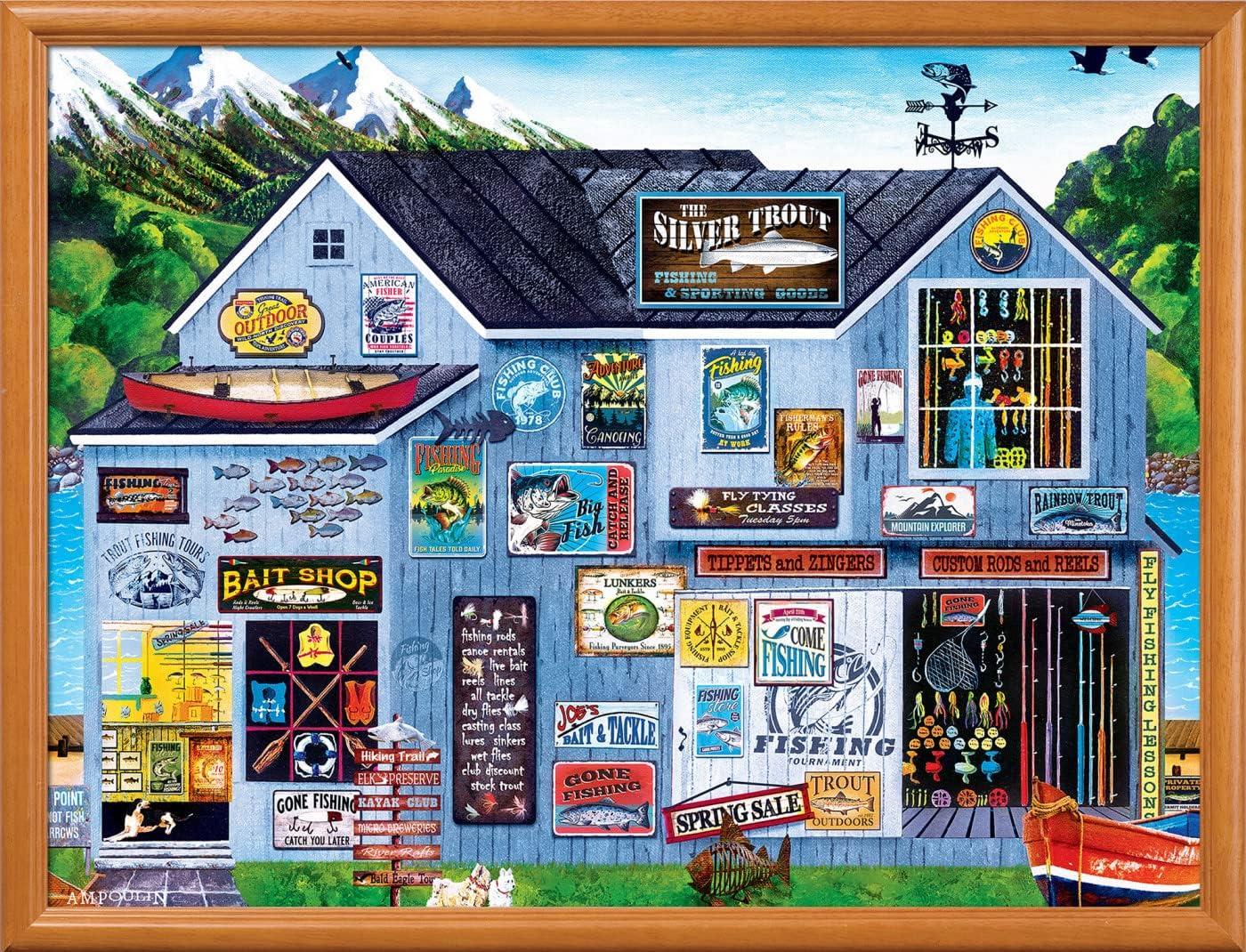 imageMasterPieces 300 Piece Jigsaw Puzzle Large EZ Grip Shapes The Silver Trout Fun for Adults Seniors Family Kids NonGlare Finish 18x24The Silver Trout
