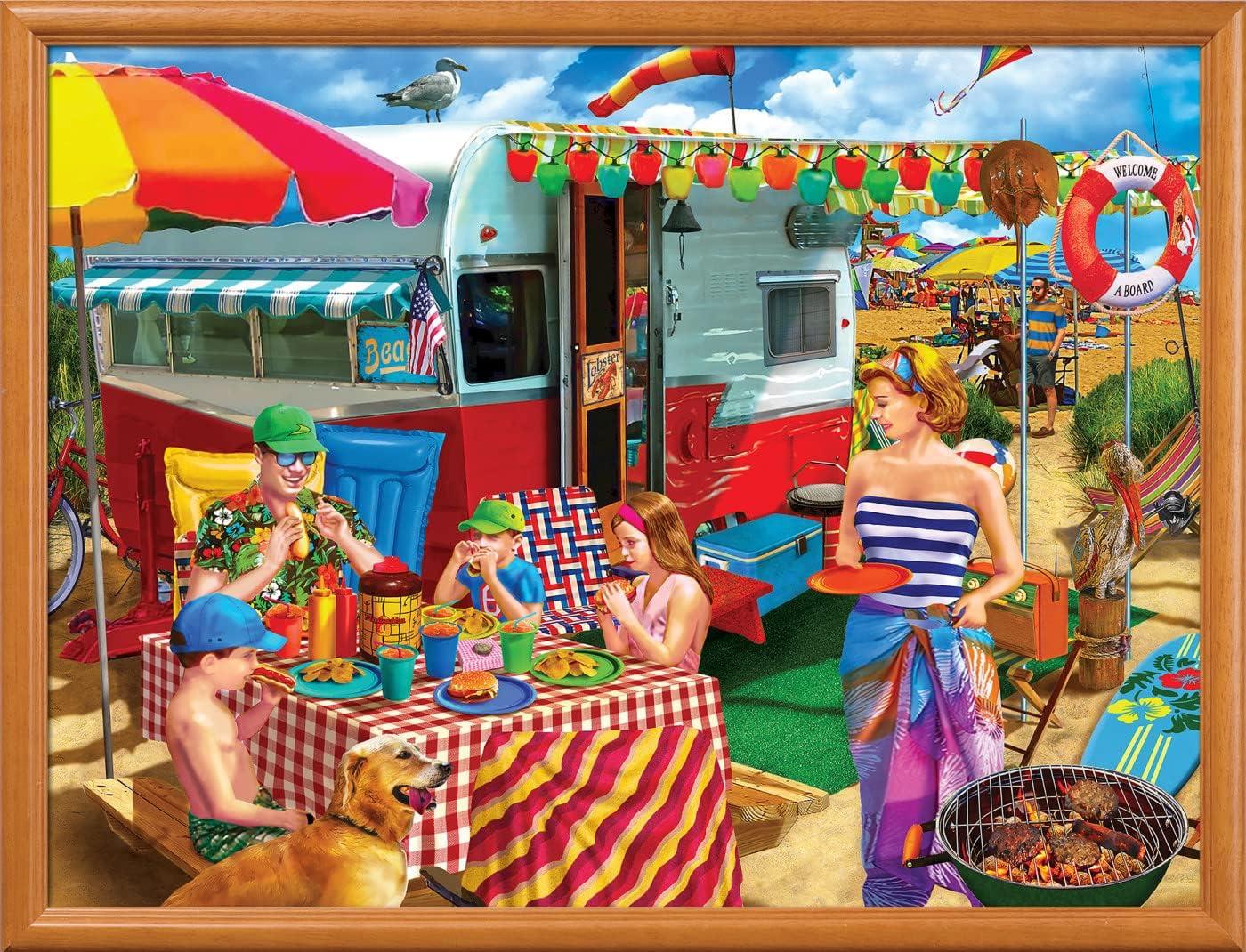 imageMasterPieces 300 Piece Jigsaw Puzzle Large EZ Grip Shapes Trip to The Coast Fun for Adults Seniors Family Kids NonGlare Finish 18x24300 Piece