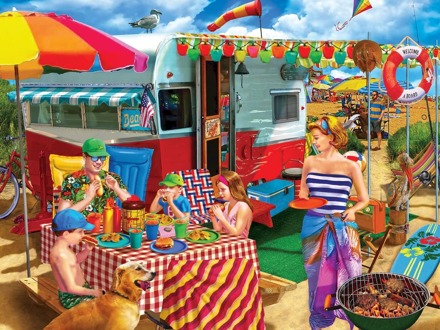 imageMasterPieces 300 Piece Jigsaw Puzzle Large EZ Grip Shapes Trip to The Coast Fun for Adults Seniors Family Kids NonGlare Finish 18x24300 Piece