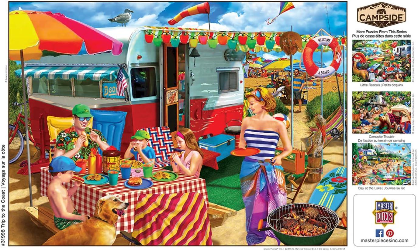 imageMasterPieces 300 Piece Jigsaw Puzzle Large EZ Grip Shapes Trip to The Coast Fun for Adults Seniors Family Kids NonGlare Finish 18x24300 Piece