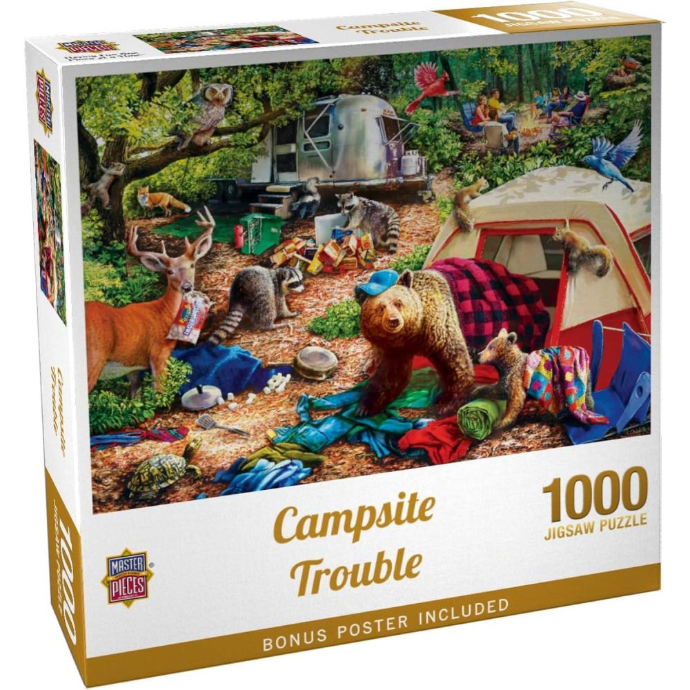imageMasterPieces 300 Piece EZ Grip Jigsaw Puzzle Campsite Trouble 18x241000 Piece