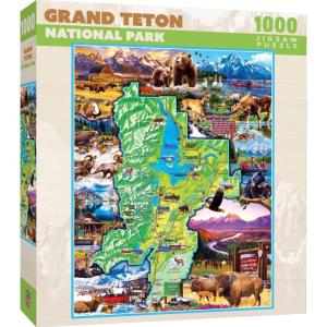 MasterPieces – 1000 Piece Jigsaw Puzzle, National Parks of America, Fun for Adults, Family, Kids 19.25″x26.75″(Grand Tetons)
