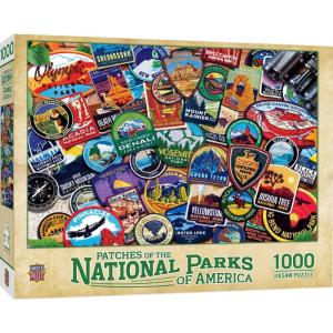 MasterPieces – 1000 Piece Jigsaw Puzzle, National Parks of America, Fun for Adults, Family, Kids 19.25″x26.75″(National Parks Patches)