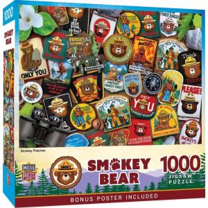 MasterPieces – 1000 Piece Jigsaw Puzzle, National Parks of America, Fun for Adults, Family, Kids 19.25″x26.75″(Smokey Bear – Patches)