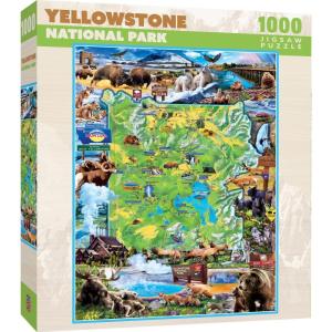 MasterPieces – 1000 Piece Jigsaw Puzzle, National Parks of America, Fun for Adults, Family, Kids 19.25″x26.75″(Yellowstone)