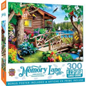 MasterPieces – 300 Piece Jigsaw Puzzle, Large EZ Grip Shapes, Cabin Crossing, Fun for Adults, Seniors, Family, Kids, Non-Glare Finish, 18″x24″(300 Piece)