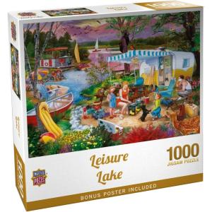 MasterPieces – 300 Piece Jigsaw Puzzle, Large EZ Grip Shapes, Leisure Lake, Fun for Adults, Seniors, Family, Kids, Non-Glare Finish, 18″x24″(1000 Piece)