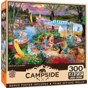 MasterPieces – 300 Piece Jigsaw Puzzle, Large EZ Grip Shapes, Leisure Lake, Fun for Adults, Seniors, Family, Kids, Non-Glare Finish, 18″x24″(300 Piece)