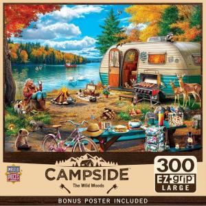 MasterPieces – 300 Piece Jigsaw Puzzle, Large EZ Grip Shapes, The Silver Trout, Fun for Adults, Seniors, Family, Kids, Non-Glare Finish, 18″x24″(The Wild Woods)
