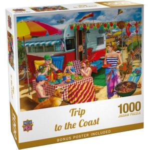 MasterPieces – 300 Piece Jigsaw Puzzle, Large EZ Grip Shapes, Trip to The Coast, Fun for Adults, Seniors, Family, Kids, Non-Glare Finish, 18″x24″(1000 Piece)