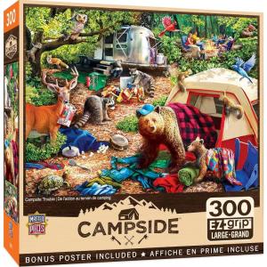 MasterPieces 300 Piece EZ Grip Jigsaw Puzzle – Campsite Trouble – 18″x24″(300 Piece)