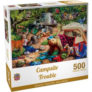 MasterPieces 300 Piece EZ Grip Jigsaw Puzzle – Campsite Trouble – 18″x24″(500 Piece)