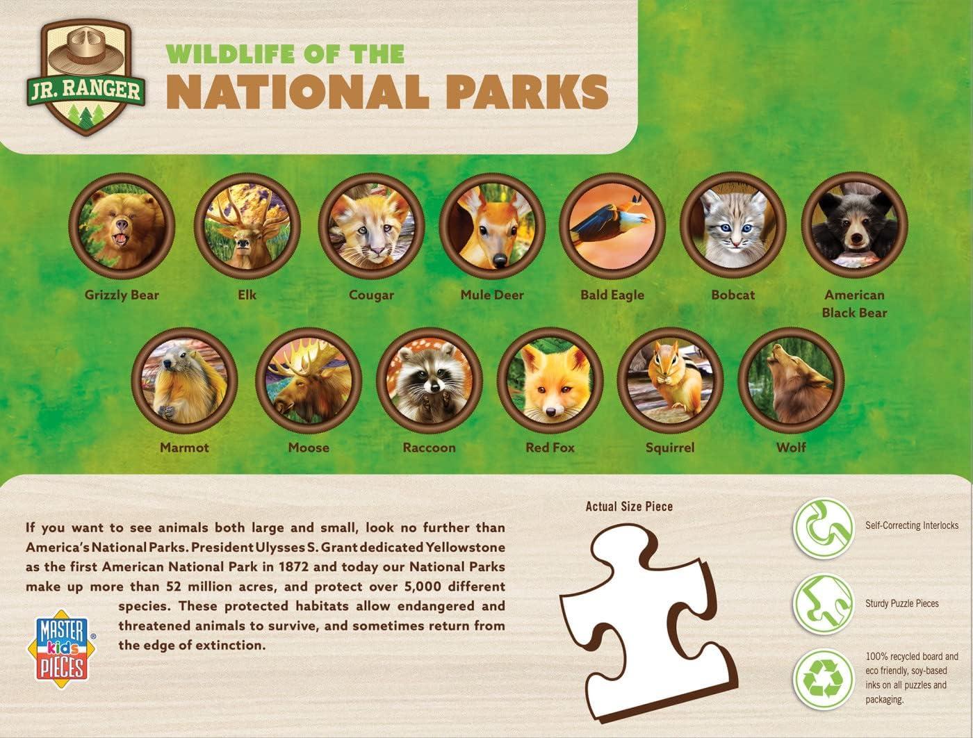 imageMasterPieces 100 Piece Jigsaw Puzzle for Kids Mount Rushmore 14x19Animals of the National Parks