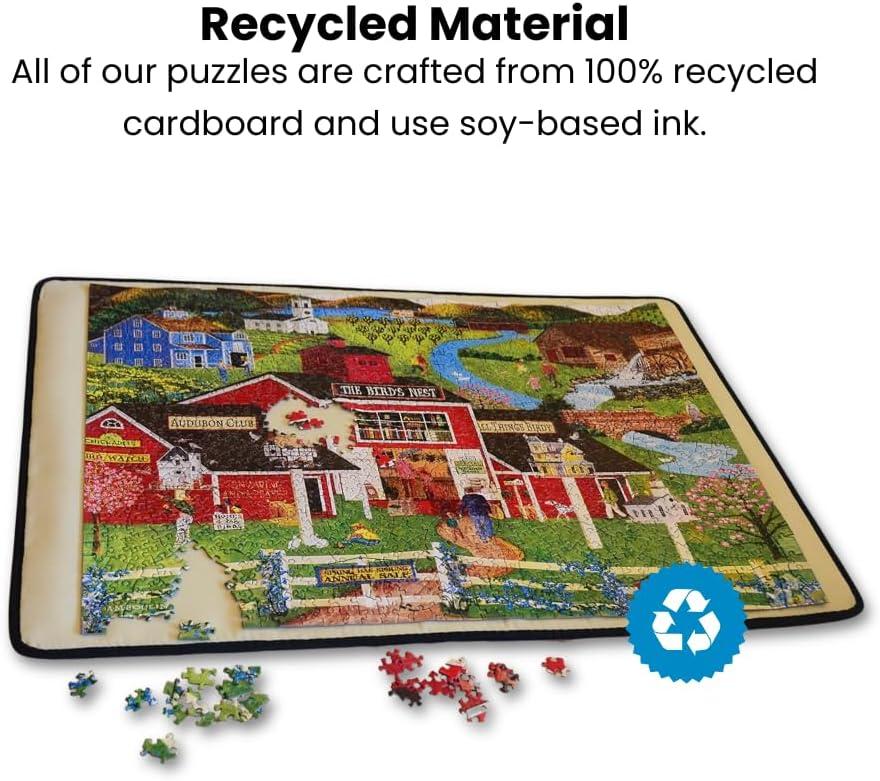 imageMasterPieces Puzzle 1500 Piece Portable Jigsaw Puzzle Board Puzzle Table Foldable Puzzle Caddy Foam Backer 23 x 32Fabric