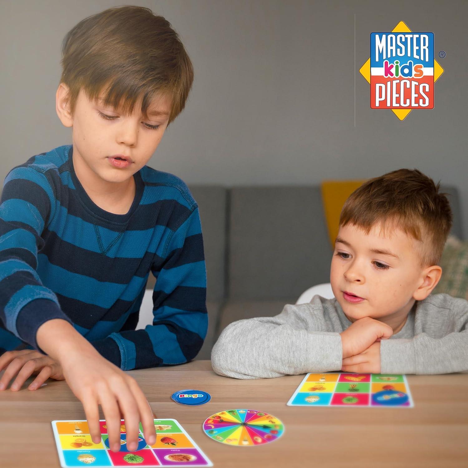 imageMasterpieces Kids Games Food Bingo Game Fun Family Entertainment for Kids and Adults Educational Engaging and Perfect for Game Night Classroom Activities and Interactive Play for All Ages