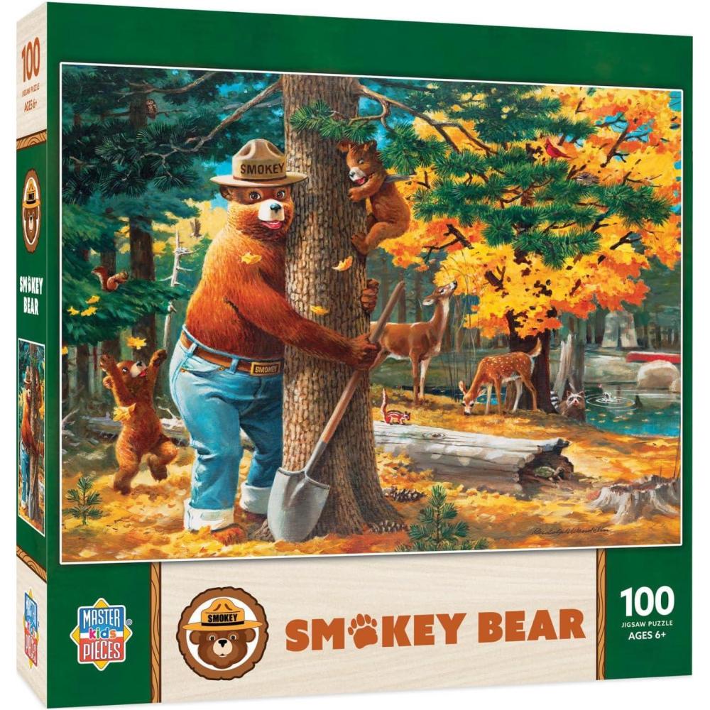 imageMasterPieces 100 Piece Jigsaw Puzzle for Kids  Mount Rushmore  14x19Smokey Bear