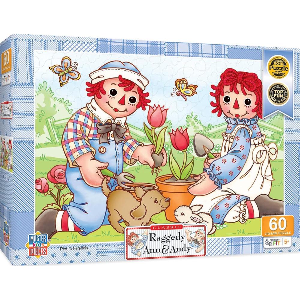 imageMasterPieces 60 Piece Jigsaw Puzzle for Kids Raggedy Ann and Andy Picnic Friends 14x19Raggedy Ann Picnic Friends