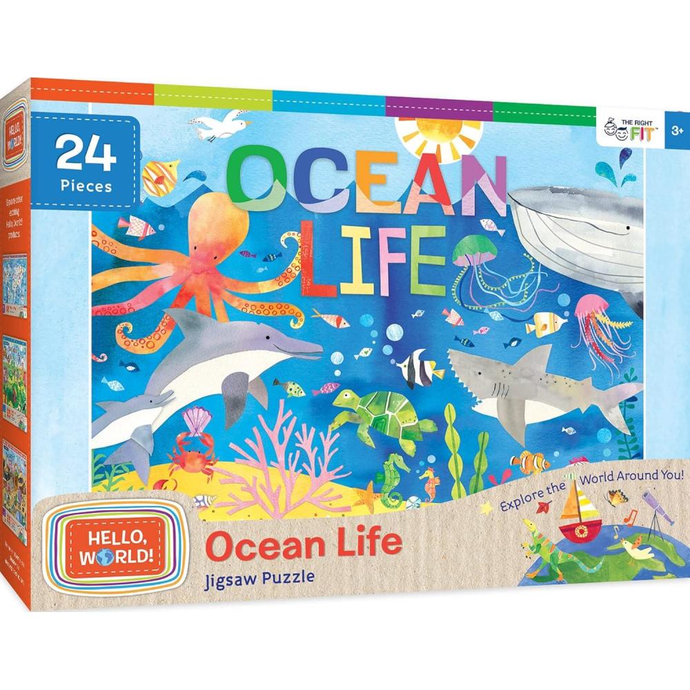 imageMasterPieces 60 Piece Space Puzzle for Kids  Solar System  19x14Hello World Ocean Life