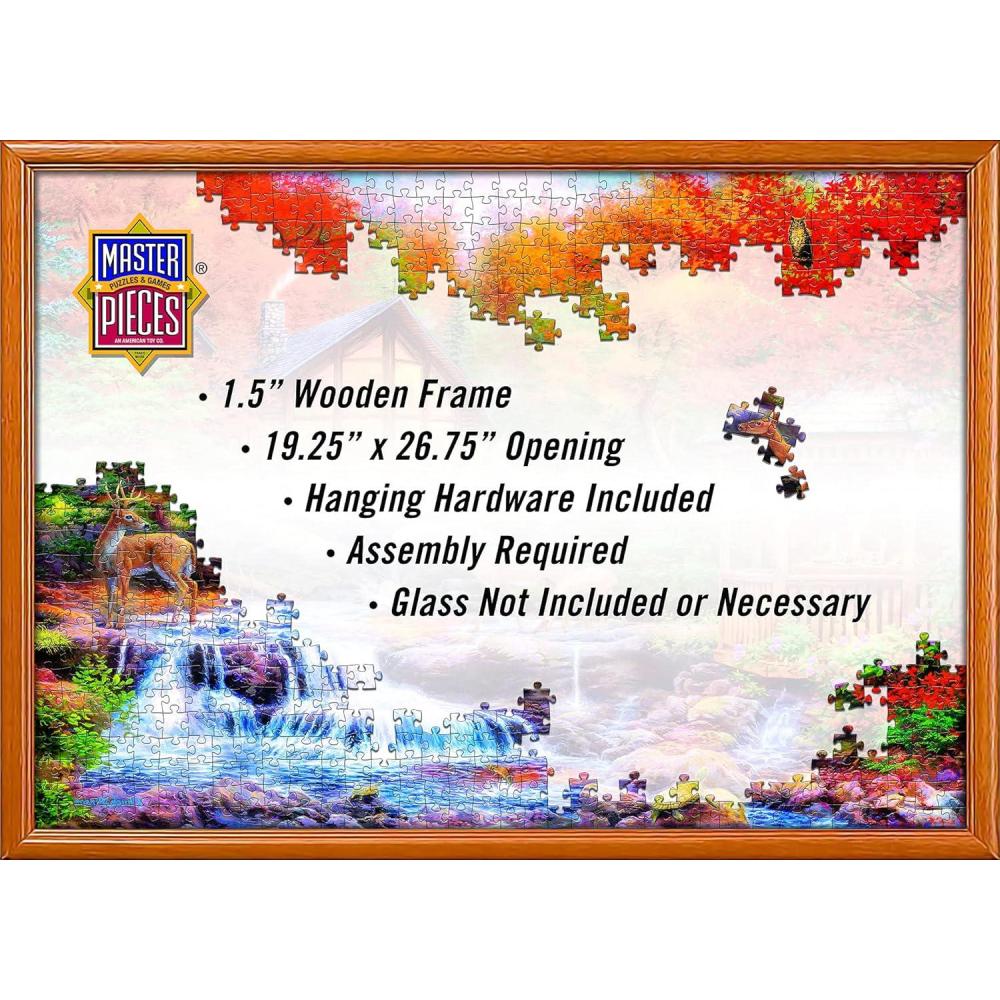imageMasterPieces Accessories Solid Wood Frame for 1000 Pieces Jigsaw Puzzles Natural Finish 13 x 39 Glass Not Included1925 x 2675