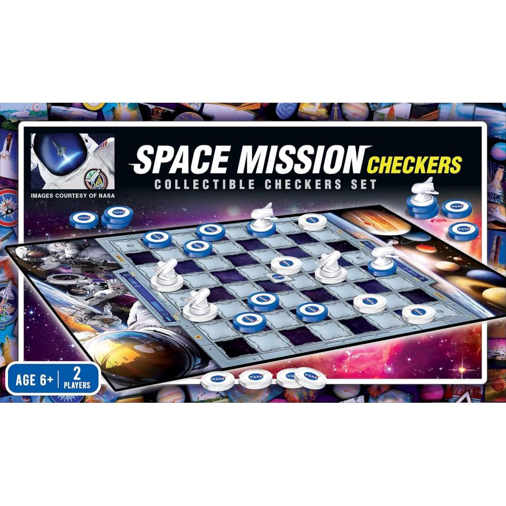 imageMasterPieces Family Game NASA Checkers Officially Licensed Board Game for Kids amp Adults