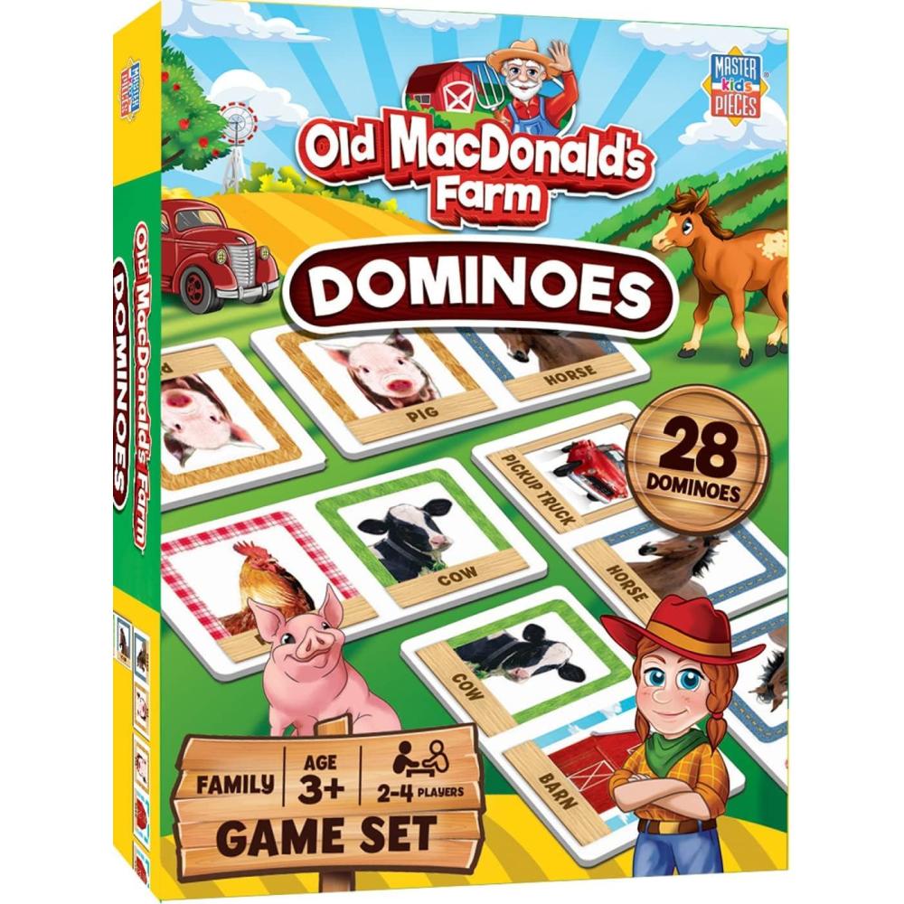 imageMasterPieces Kids Games Old MacDonalds Farm Picture Dominoes Game for Kids and Family