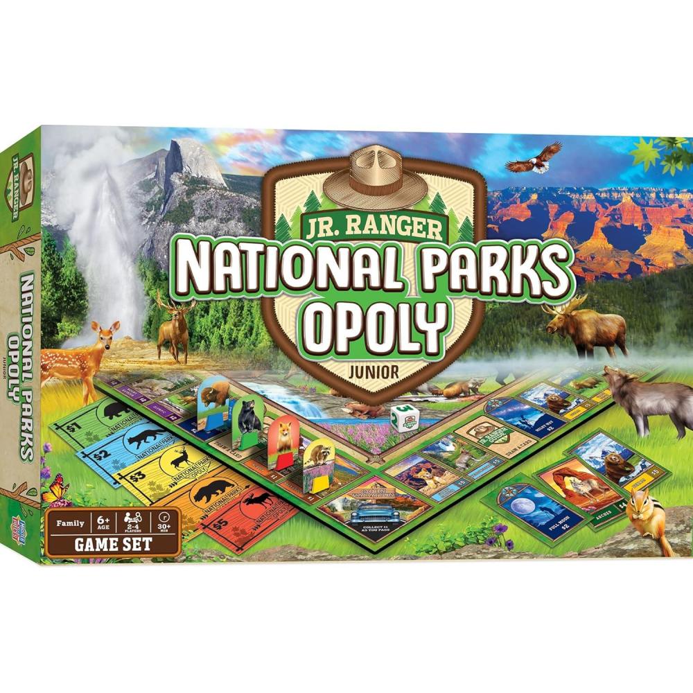 imageMasterPieces Kids amp Family Board Games Junior Ranger National Parks Opoly Jr Officially Licensed Board Games for Kids amp Family