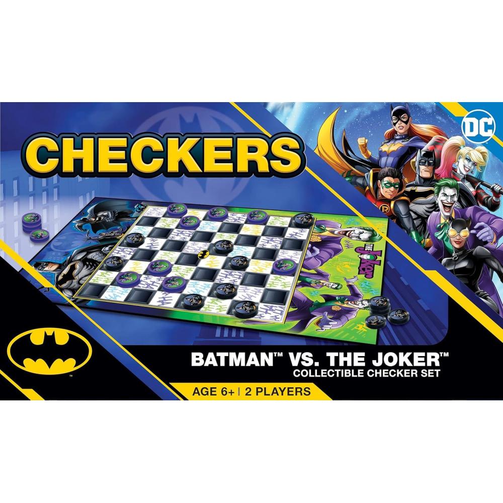 imageMasterPieces Officially Licensed Batman Checkers Board Game for Families and Kids Ages 6 and Up