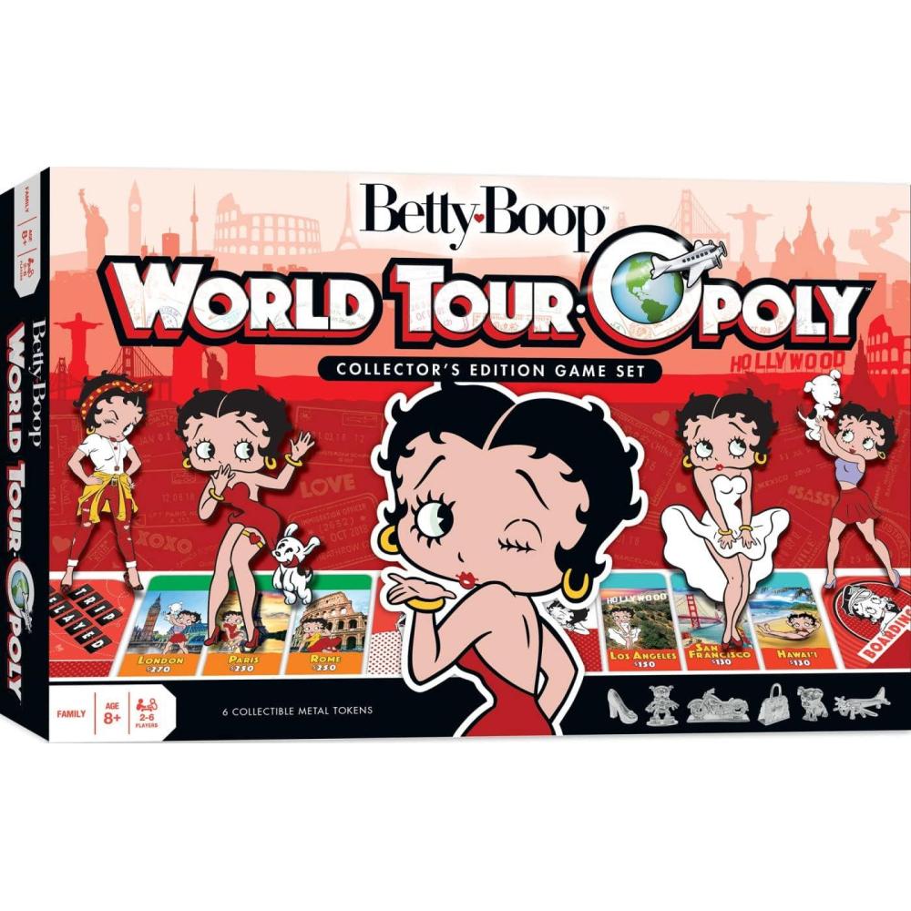 imageMasterPieces Opoly Board Games  Betty Boop World Tour Opoly  Officially Licensed Board Games For Adults Kids amp Family