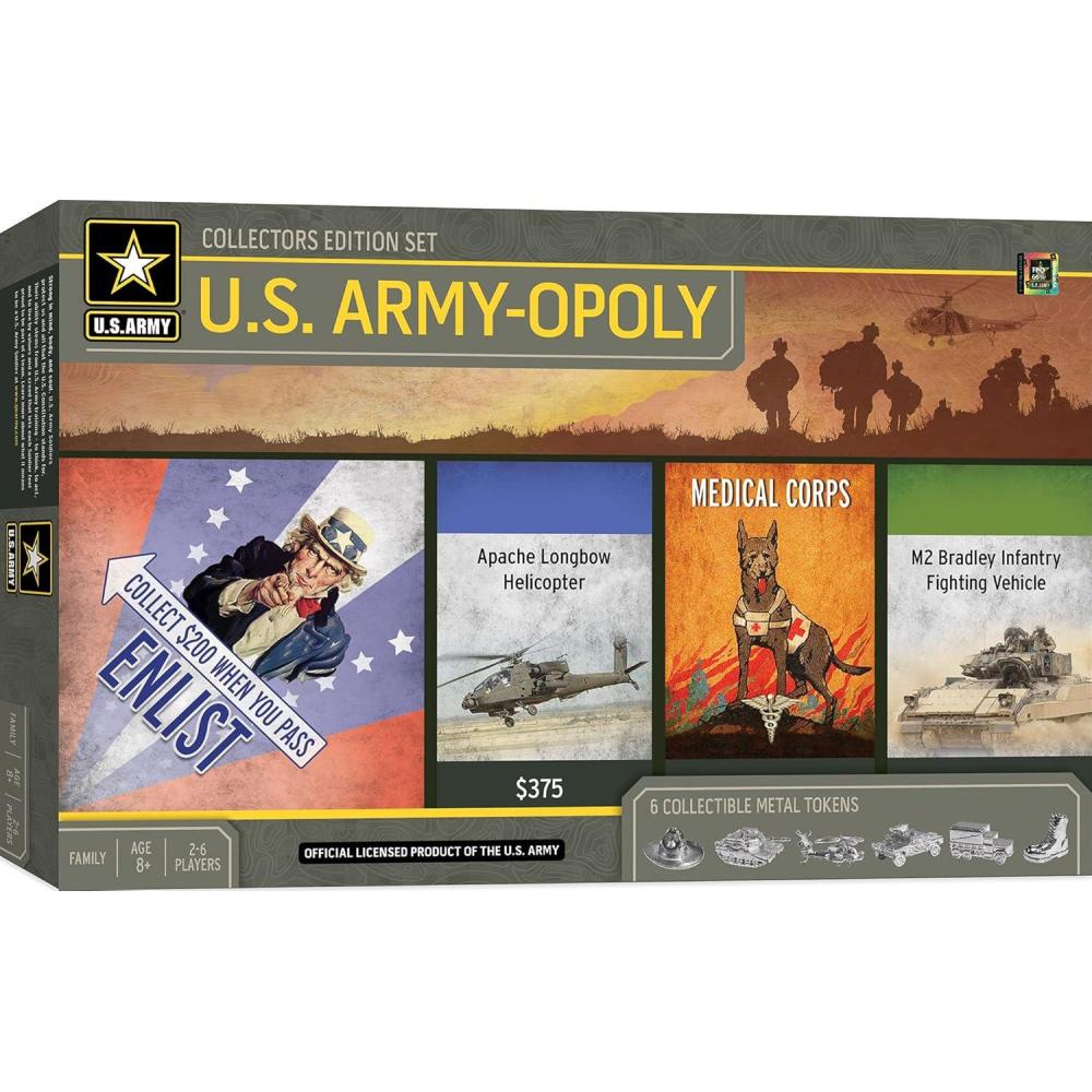 imageMasterPieces Opoly Board Games US Army Opoly Officially Licensed Board Games For Adults Kids amp Family