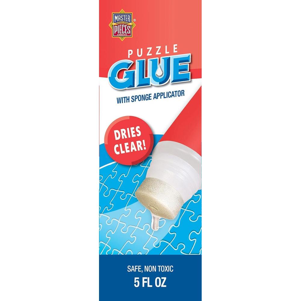 imageMasterPieces Puzzle Glue 5oz Shaped Bottle Clear Jigsaw Puzzle with Vibrant Artwork and Durable Pieces Fun Family Activity Brain Challenge and Educational Entertainment for Teens and Adults1000 pieces
