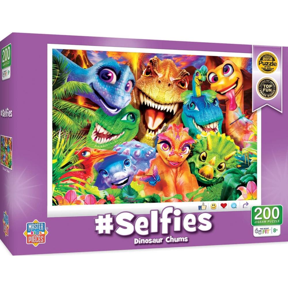 imageMasterpieces 200 Piece Jigsaw Puzzle for Kids Selfies Dinosaur Chums 14x19