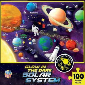 Halloween – Glow in The Dark – The Pumpkin Kings 100pc Puzzle – Jigsaw Puzzle with Vibrant Artwork and Durable Pieces – Fun Family Activity, Brain Challenge, and Educational Entertainment for Kids(Solar System)