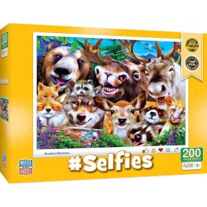 MasterPieces – 200 Piece Jigsaw Puzzle for Kids 8+ Years, #Selfies Barnyard Buddies, Educational and Family Fun Game, Gift Idea for Children, 19″ x 14″(Woodland Wackiness)