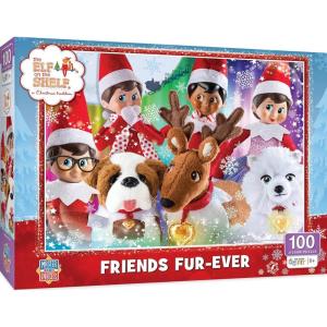 MasterPieces 60 Piece Christmas Jigsaw Puzzle for Kids – Believe in Your Elf – 14″x19″(Friends Fur-Ever)