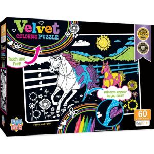 MasterPieces 60 Piece Jigsaw Puzzle for Kids – Horse and Pony Velvet Coloring – 14″x19″(Horse and Pony)