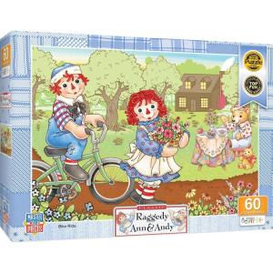 MasterPieces 60 Piece Jigsaw Puzzle for Kids – Raggedy Ann and Andy Picnic Friends – 14″x19″(Raggedy Ann & Andy Bike Ride)