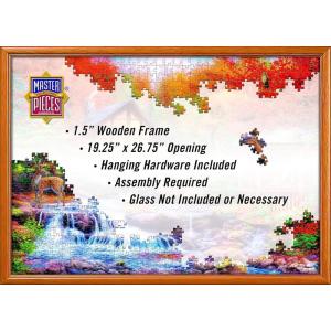 MasterPieces Accessories, Solid Wood Frame for 1000 Pieces Jigsaw Puzzles, Natural Finish, 13″ x 39″, Glass Not Included(19.25″ x 26.75″)