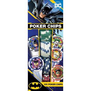 MasterPieces Batman Poker Chip Set – 100 Piece Casino Style Collectible with Tray, DC Comics Licensed, Unisex, Ages 12+