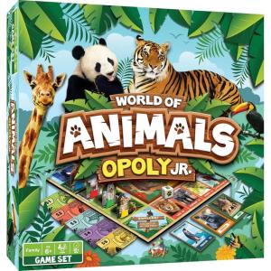 MasterPieces Kids & Family Board Games – World of Animals Opoly Jr. – Officially Licensed Board Games for Kids, & Family