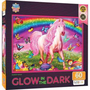 Masterpieces 60 Piece Glow in the Dark Nature Puzzle for Kids – Abracadabra – 14″x19″(Rainbow World)