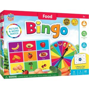 Masterpieces Kids Games – Food Bingo Game – Fun Family Entertainment for Kids and Adults – Educational, Engaging, and Perfect for Game Night, Classroom Activities, and Interactive Play for All Ages