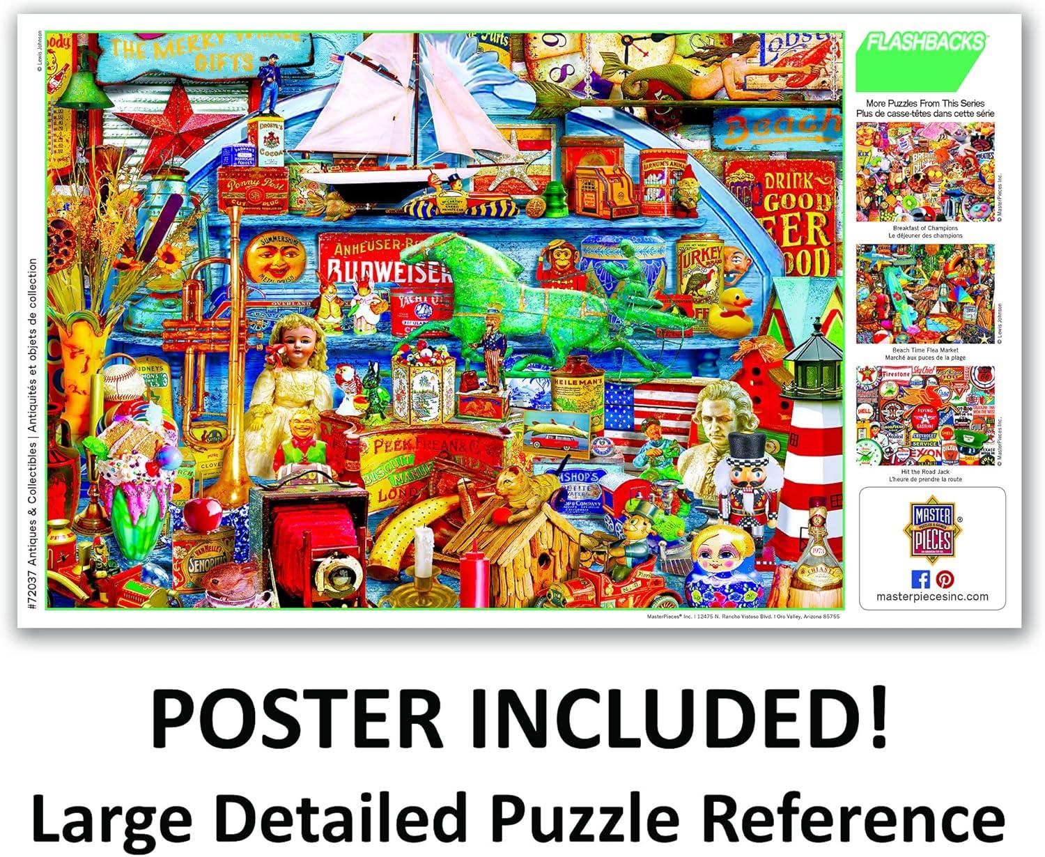 imageMasterPieces 1000 Piece Jigsaw Puzzle Antiques and Collectibles Fun for Adults Family Kids NonGlare Finish 1925 x 26751000 Piece