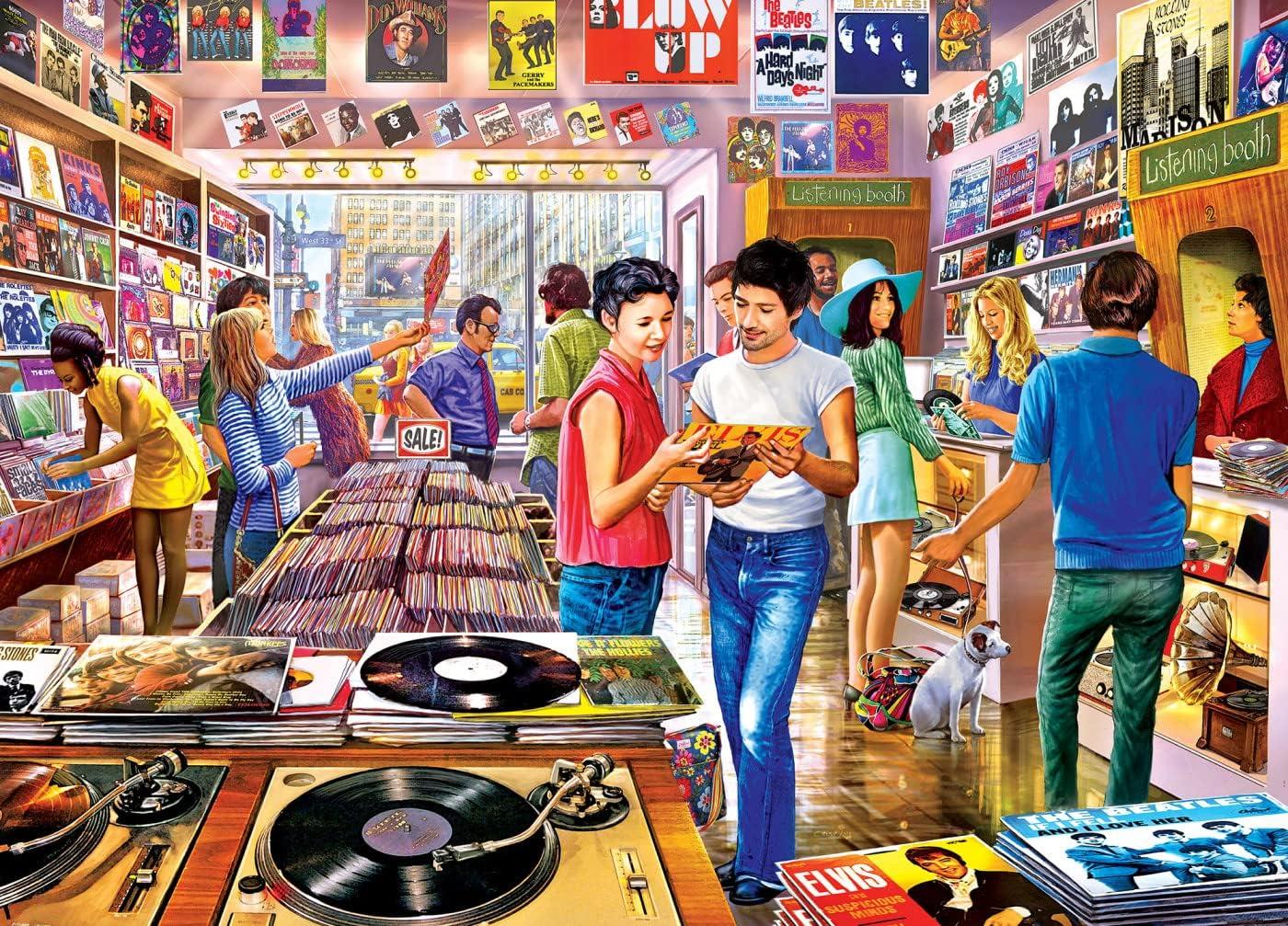 imageMasterPieces 1000 Piece Jigsaw Puzzle Hit the Road Jack Fun for Adults Family Kids NonGlare Finish 1925 x 2675Vintage Vinyl Records
