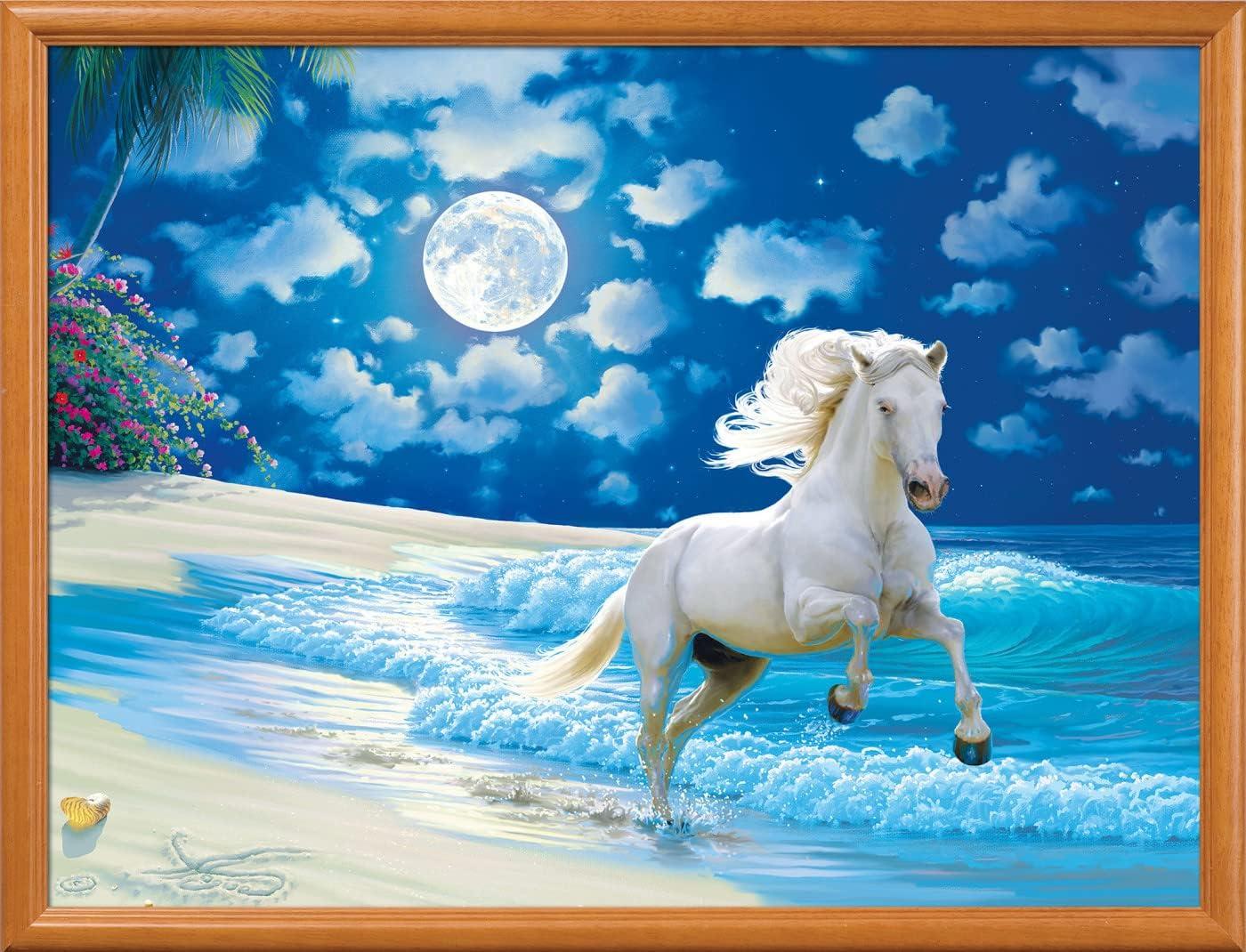 imageMasterPieces 300 Piece Jigsaw Puzzle with Large EZ Grip Shapes Glows in the Dark Moon Fairy Activity Fun for Adults Seniors Family Kids 18 x 24Moonlit Dance