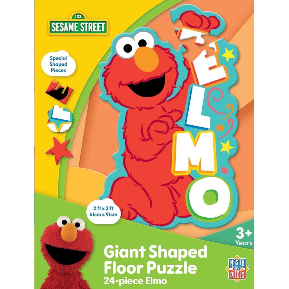 imageMasterPieces Floor Puzzle Jumbo Size 36 Piece Jigsaw Puzzle for Kids Caterpillar Dump Truck Tractor 3ftx2ftSesame Street Elmo