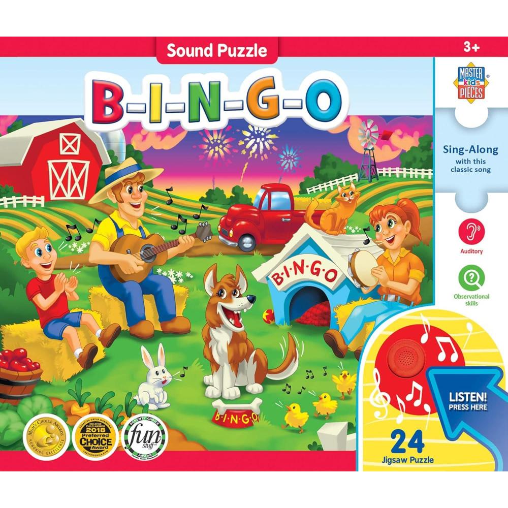 imageMasterpieces 24 Piece Bingo SingALong Sound Floor Puzzle for Kids 18x24BINGO puzzle