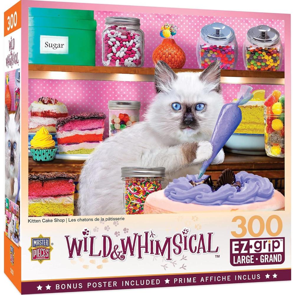 imageMasterpieces 300 Piece EZ Grip Jigsaw Puzzle Kitten Cake Shop 18x24300 Piece
