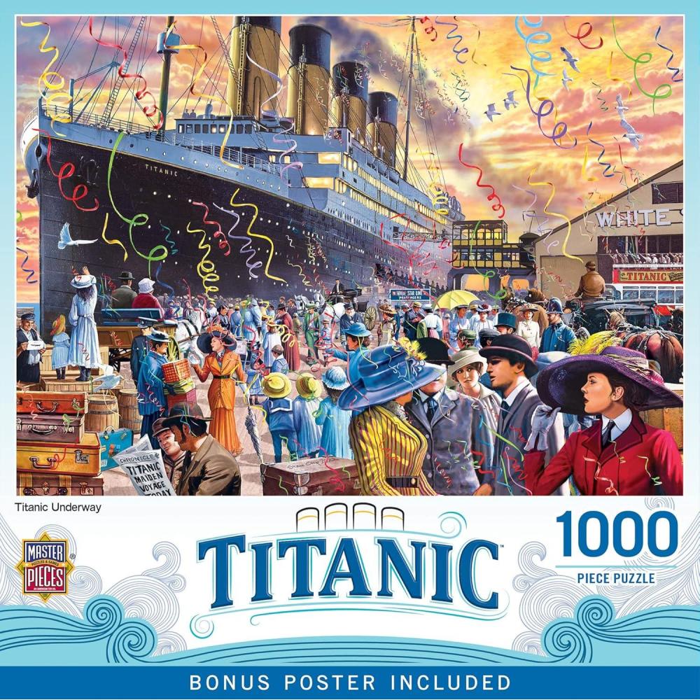 imageTitanic Titanic Underway 1000pc Puzzle Jigsaw Puzzle with Vibrant Artwork and Durable Pieces Fun Family Activity Brain Challenge and Educational Entertainment for Kids Teens and Adults1000 Piece