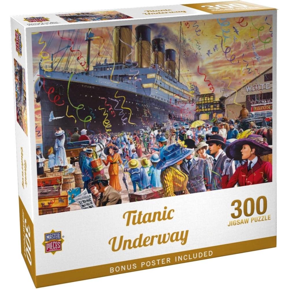 imageTitanic Titanic Underway 1000pc Puzzle Jigsaw Puzzle with Vibrant Artwork and Durable Pieces Fun Family Activity Brain Challenge and Educational Entertainment for Kids Teens and Adults300 Piece